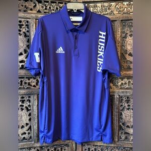 Adidas Mens Washington Huskies Polo Shirt Sideline Aeroready Size Large Purple